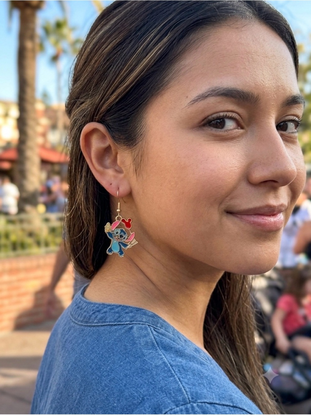 Stitch Theme Park Enamel Earrings